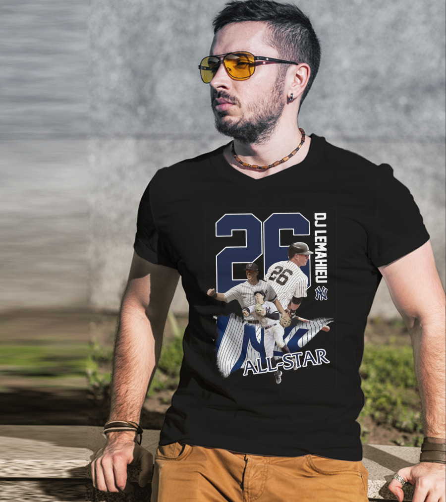 New York Yankees Dj Lemahieu 26 All-Star Yankees Team Player T-Shirt