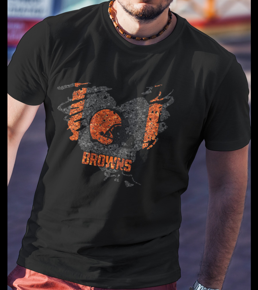 Heart Diamond Cleveland Browns Helmet Browns T-Shirt