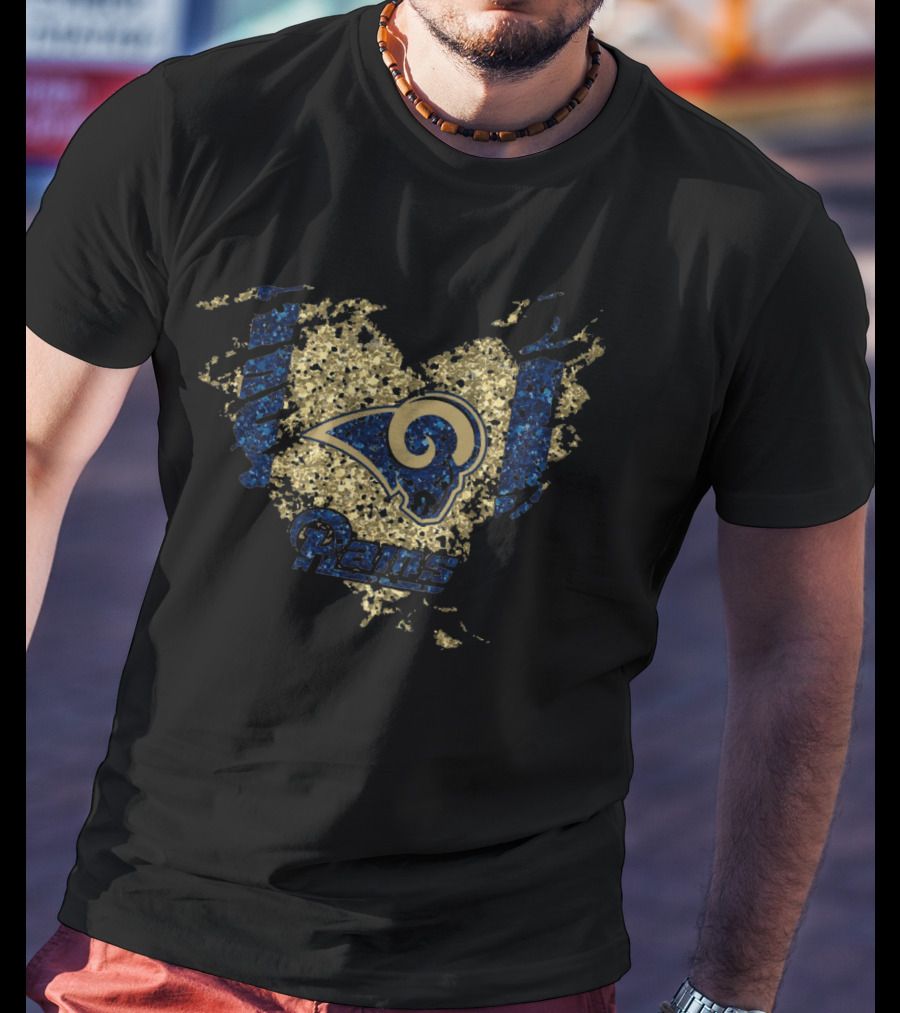 Heart Diamond Rams Logo Style T-Shirt