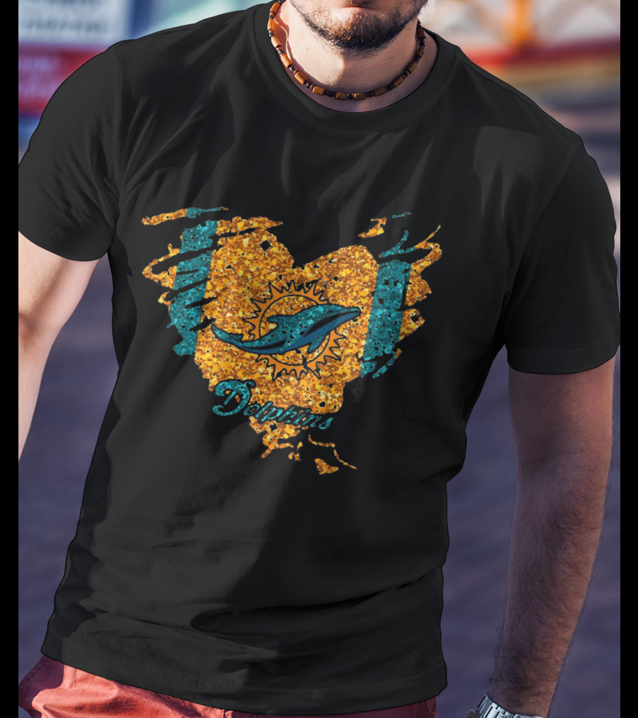 Heart Diamond Dolphins Miami T-Shirt