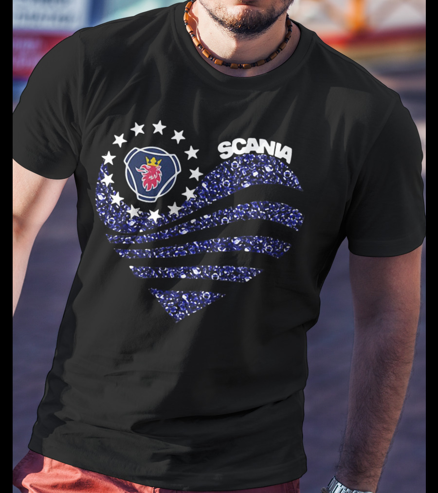 Scania Heart With Stars And Emblem T-Shirt