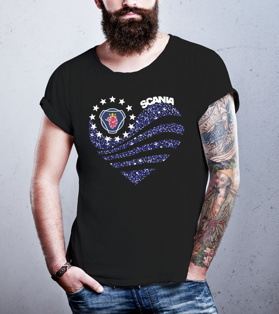 Scania Heart With Stars And Emblem T-Shirt