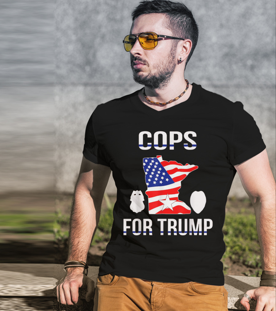 Cops For Trump Minnesota American Flag Police Support T-Shirt