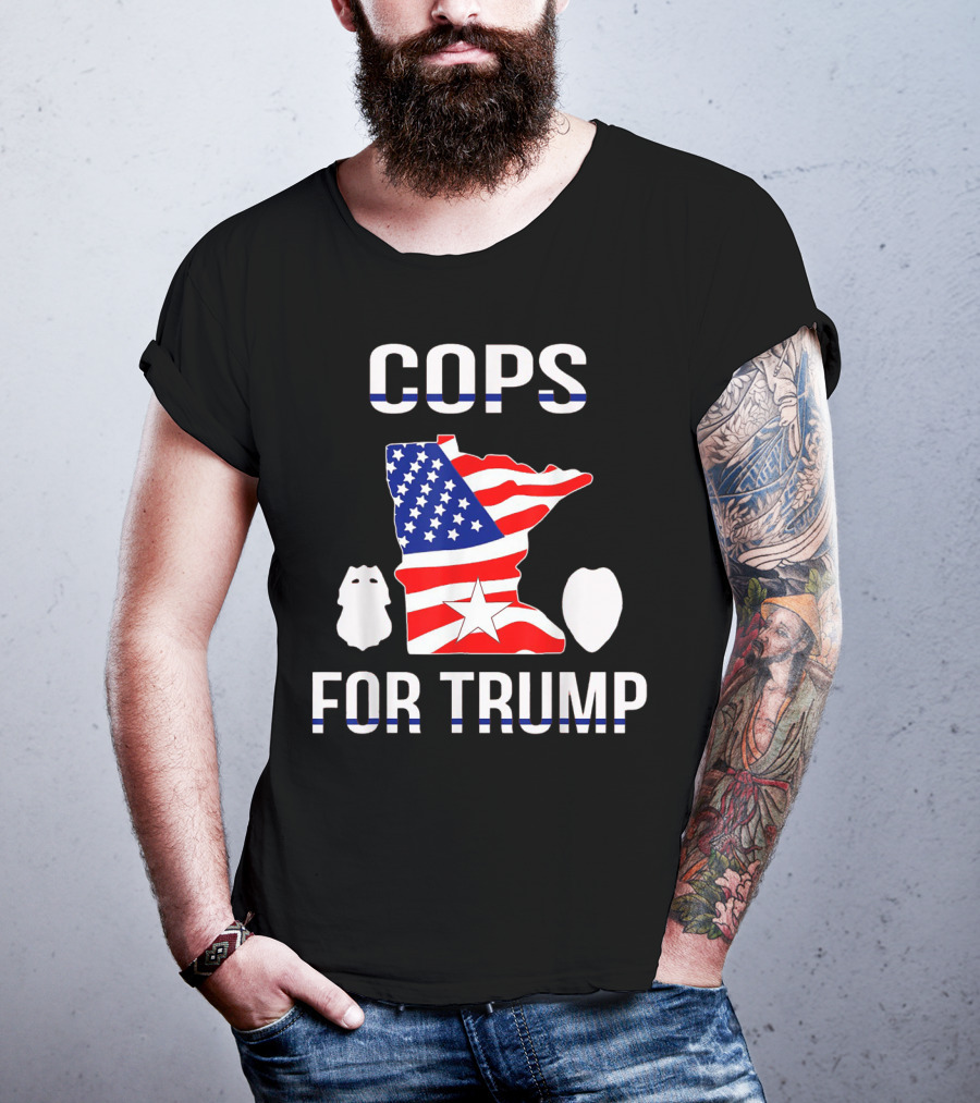 Cops For Trump Minnesota American Flag Police Support T-Shirt