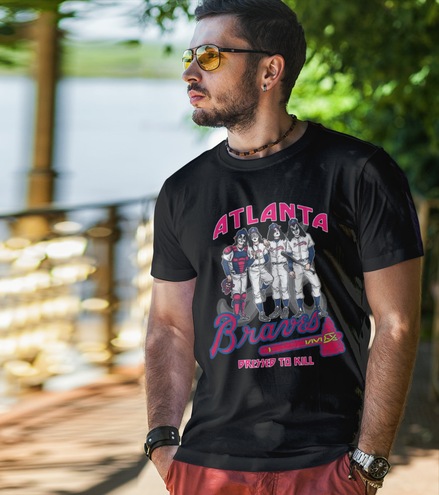 Atlanta Braves Kiss Dressed To Kill Collaboration T-Shirt