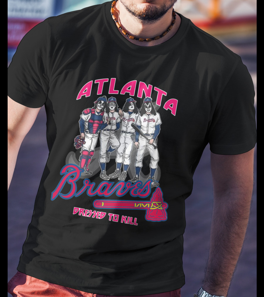 Atlanta Braves Kiss Dressed To Kill Collaboration T-Shirt