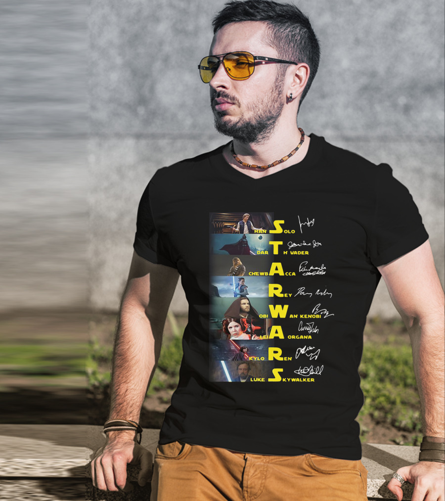Star Wars Han Solo Darth Vader Chewbacca Obi-Wan Kenobi Leia Organa Kylo Ren Luke Skywalker T-Shirt