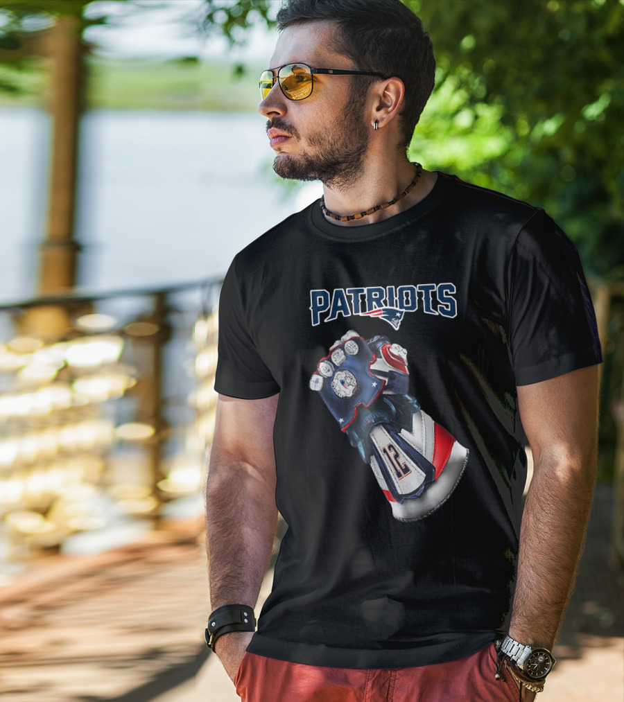 Patriots New England Infinity Gauntlet Football Tribute With Number 12 T-Shirt