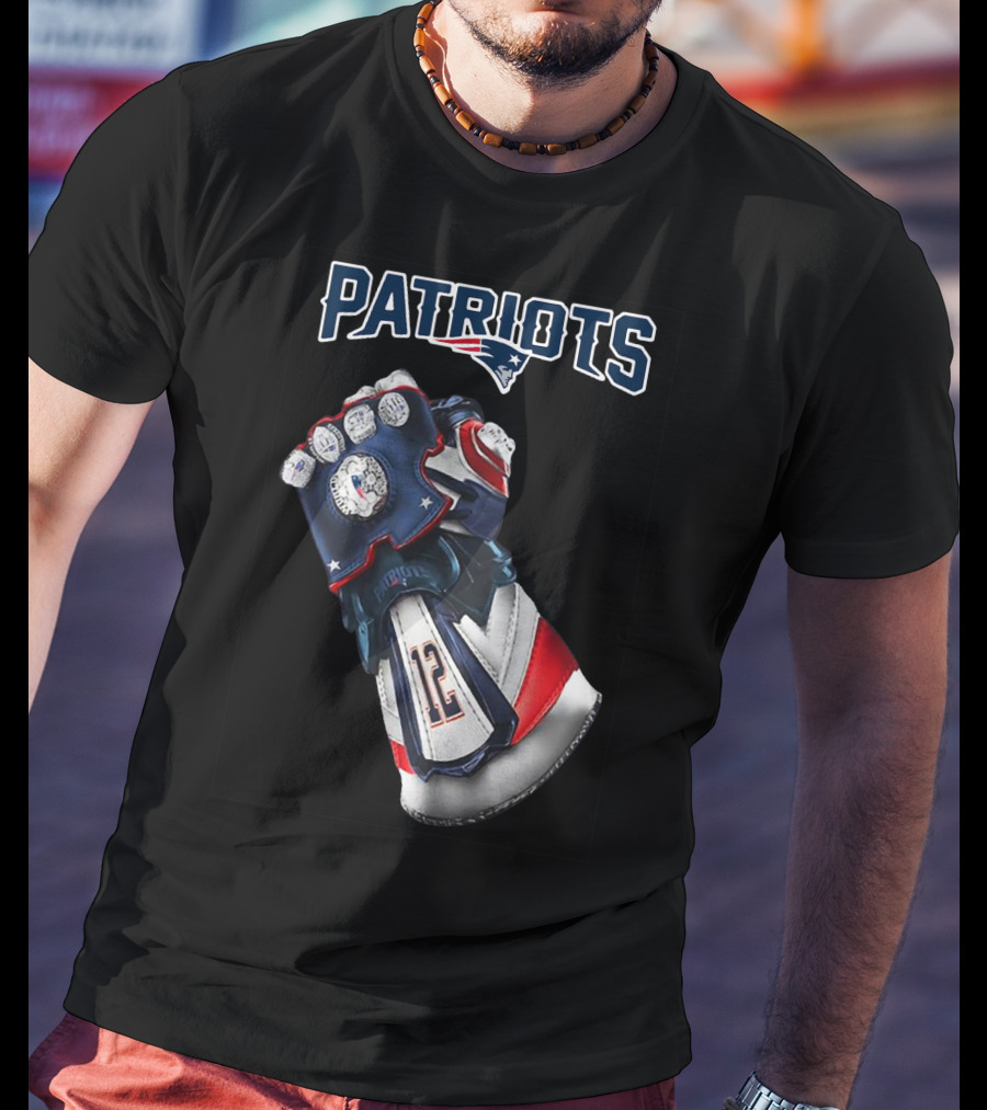 Patriots New England Infinity Gauntlet Football Tribute With Number 12 T-Shirt