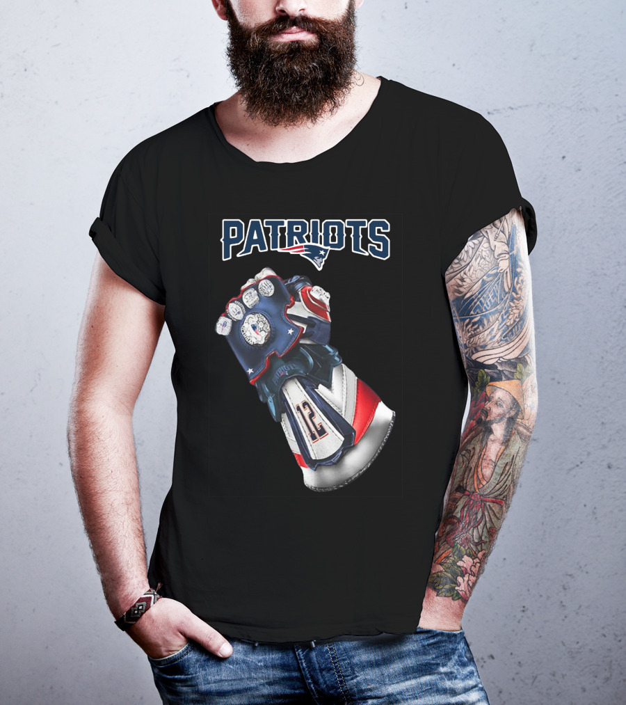 Patriots New England Infinity Gauntlet Football Tribute With Number 12 T-Shirt