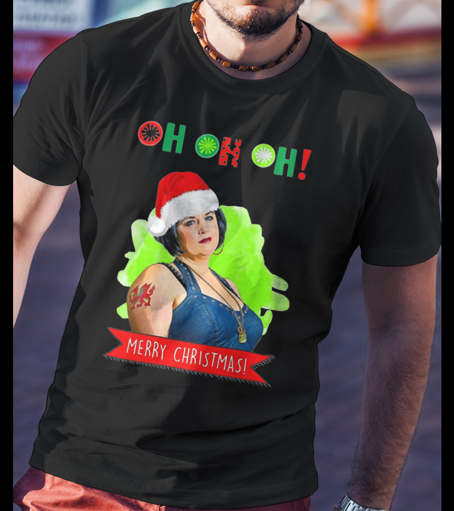 Nessa Ho Ho Ho Gavin Stacey Merry Christmas Santa Hat Tattoo T-Shirt