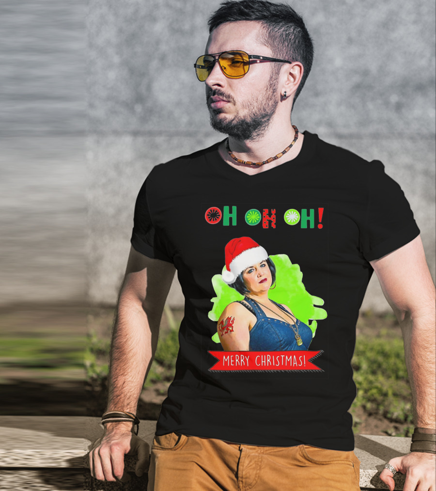 Nessa Ho Ho Ho Gavin Stacey Merry Christmas Santa Hat Tattoo T-Shirt