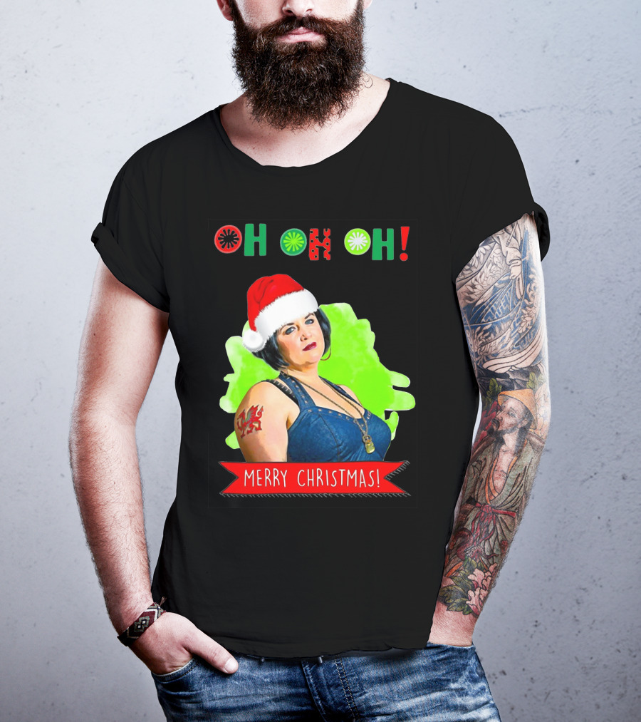 Nessa Ho Ho Ho Gavin Stacey Merry Christmas Santa Hat Tattoo T-Shirt