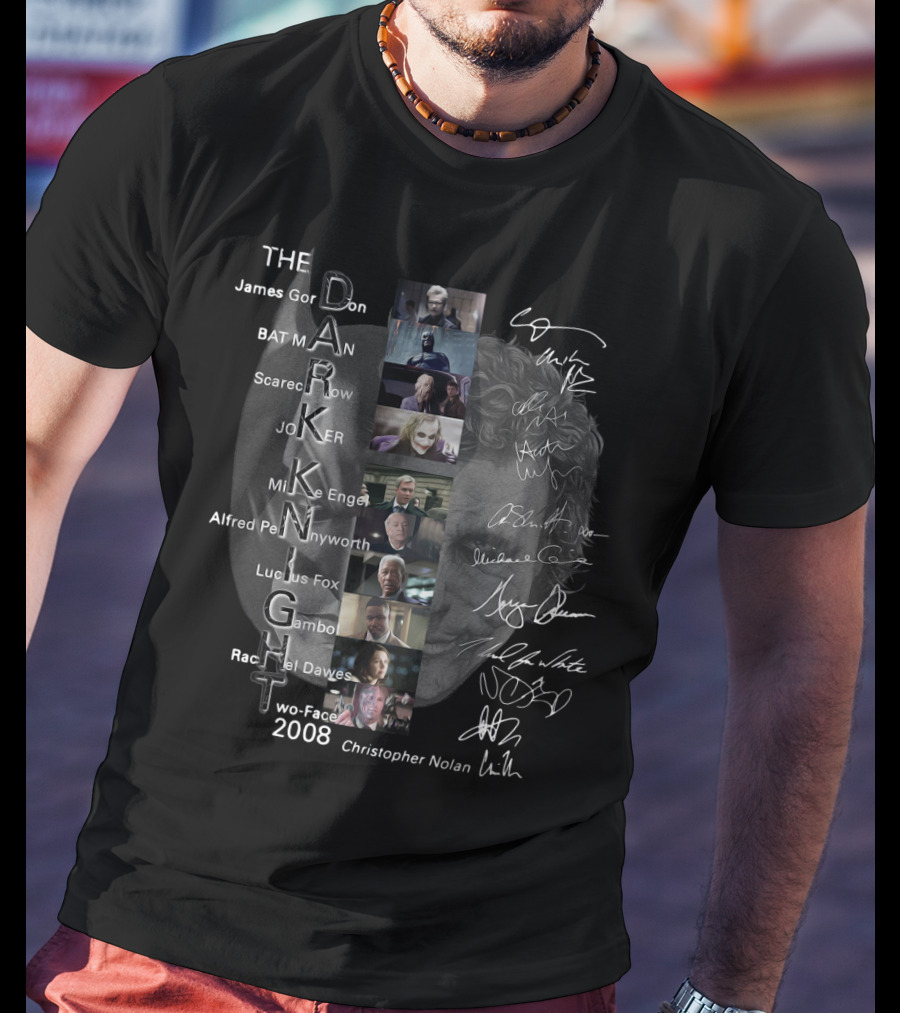 The Dark Knight James Gordon Batman Scarecrow Joker Mike Engel Alfred Pennyworth 2008 Christopher Nolan T-Shirt