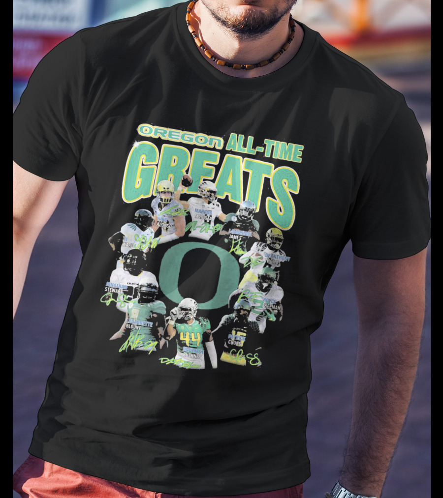 Oregon All-Time Greats Mariota James Blount Dunnigan Loves Davis Royce Freeman T-Shirt