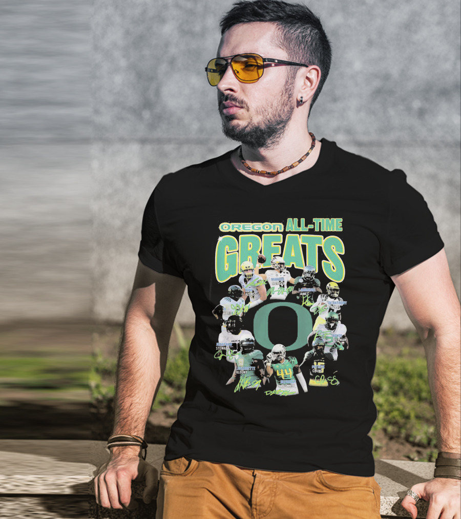 Oregon All-Time Greats Mariota James Blount Dunnigan Loves Davis Royce Freeman T-Shirt