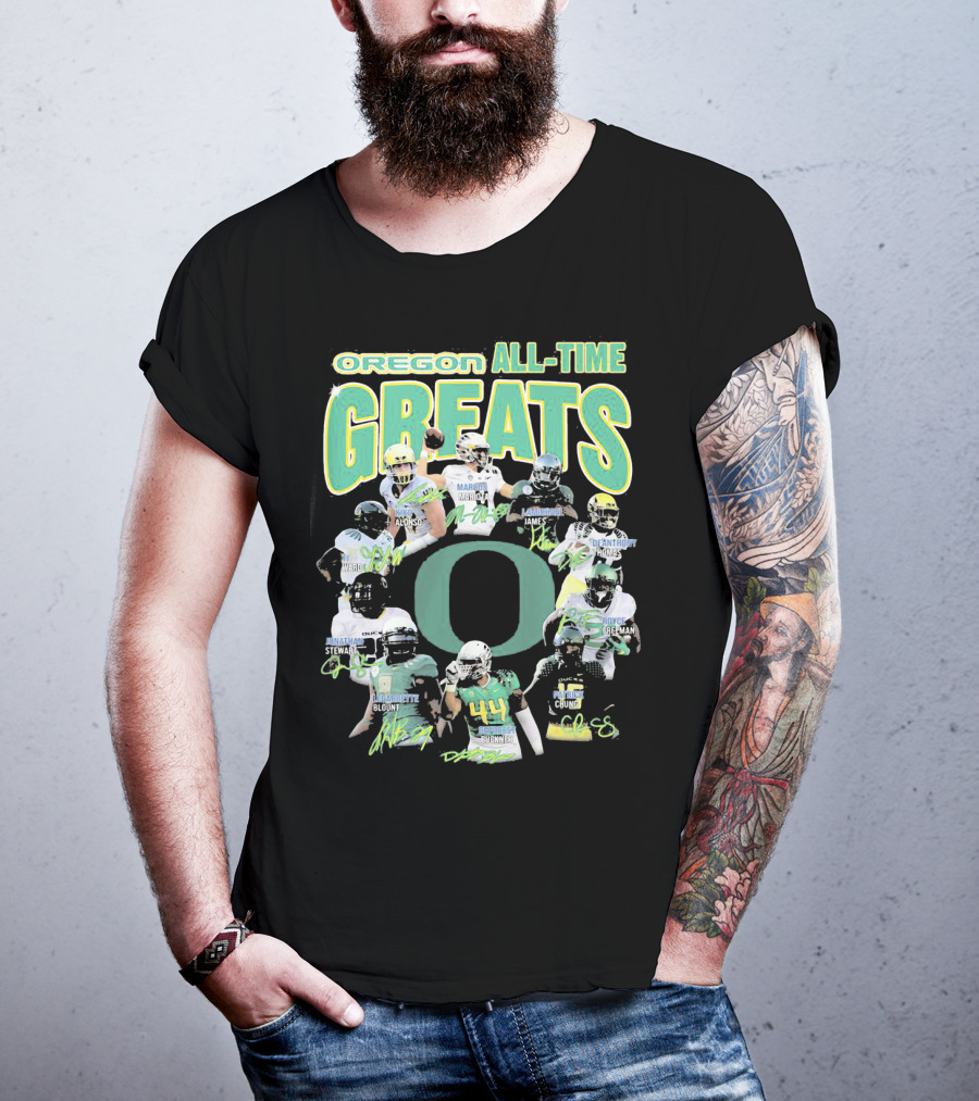 Oregon All-Time Greats Mariota James Blount Dunnigan Loves Davis Royce Freeman T-Shirt