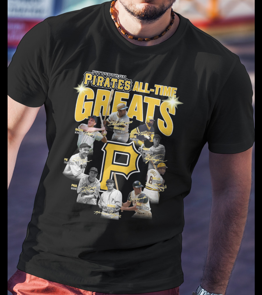 Pittsburgh Pirates All-Time Greats Roberto Clemente Honus Wagner Willie Stargell T-Shirt