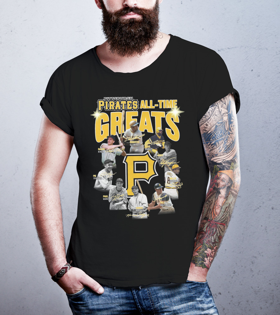 Pittsburgh Pirates All-Time Greats Roberto Clemente Honus Wagner Willie Stargell T-Shirt