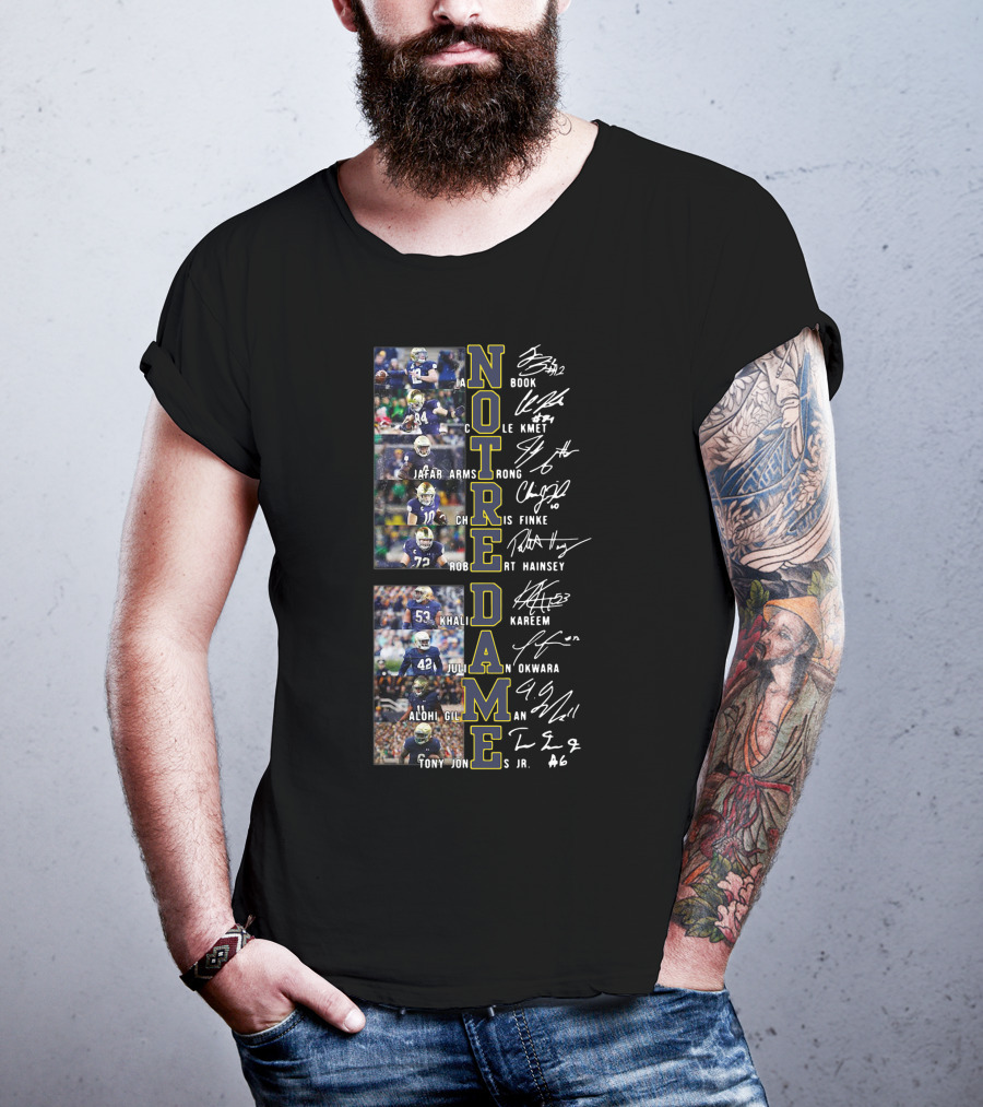Notre Dame Fighting Irish Football Stars Signatures T-Shirt