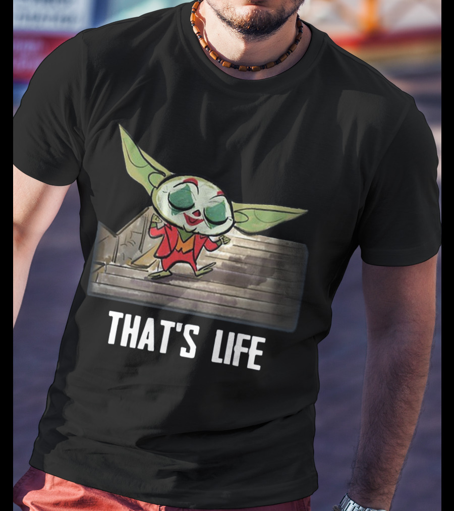Baby Yoda Joker Dancing That's Life Stairs T-Shirt