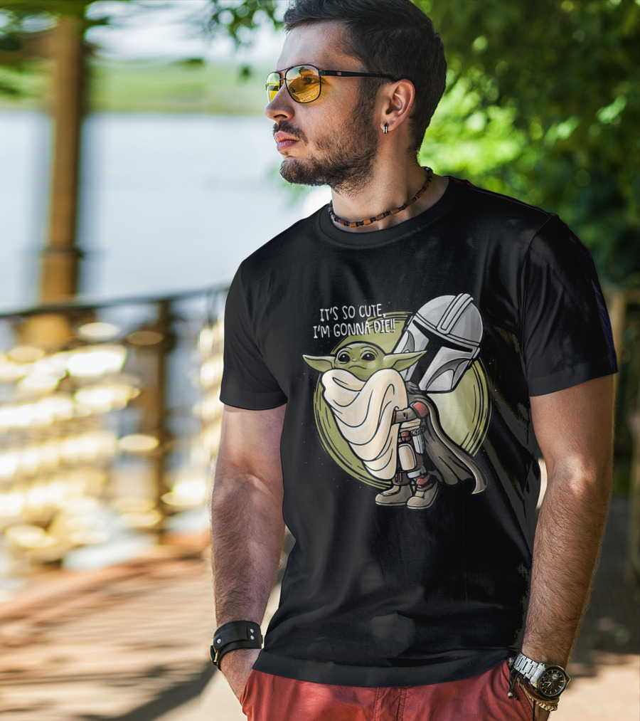 It’s So Cute I'm Gonna Die Baby Yoda Mandalorian Helmet T-Shirt