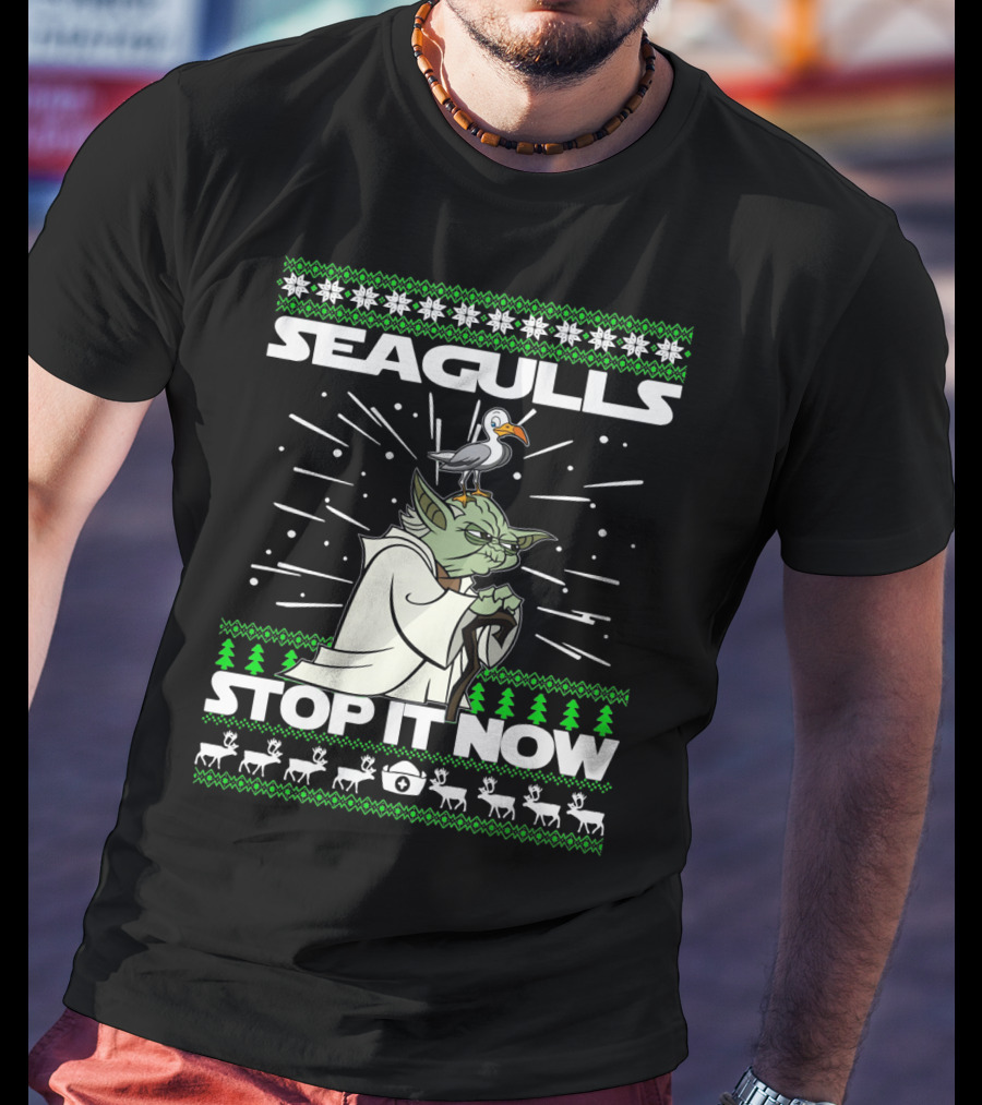 Seagulls Stop It Now Yoda Christmas T-Shirt
