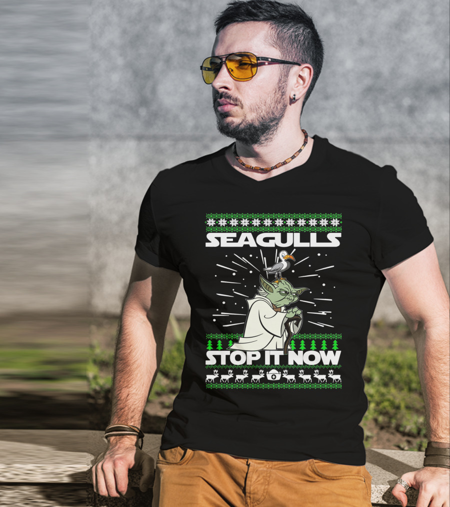 Seagulls Stop It Now Yoda Christmas T-Shirt