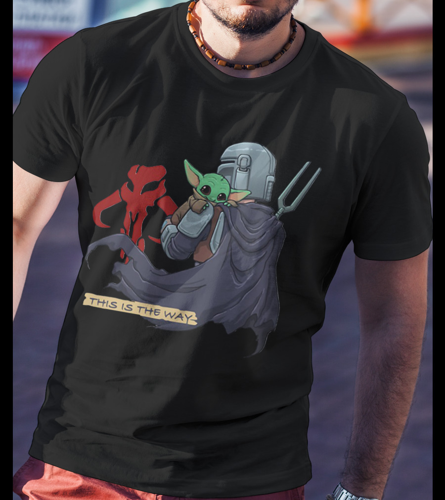 This Is The Way Baby Yoda Mandositting Mandalorian Mythosaur T-Shirt