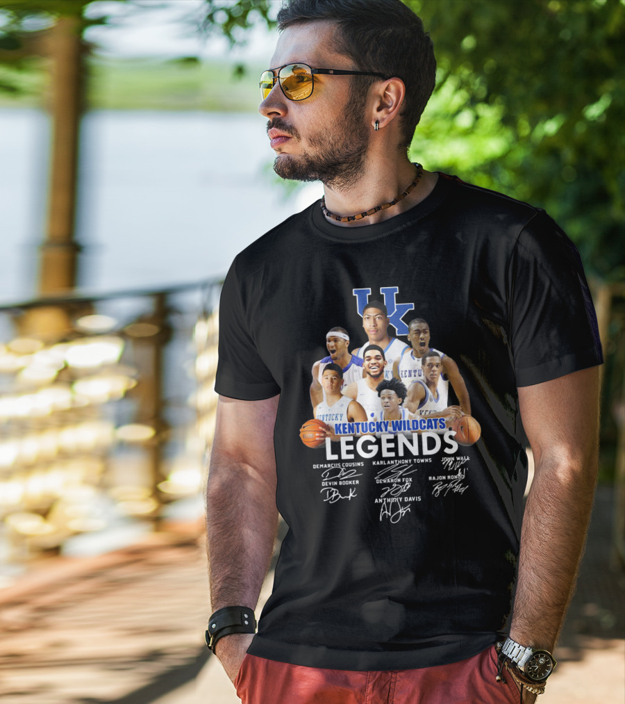 Kentucky Wildcats Legends Demarcus Cousins Karl Anthony Towns John Wall Devin Booker De'aaron Fox Rajon Rondo Anthony Davis T-Shirt
