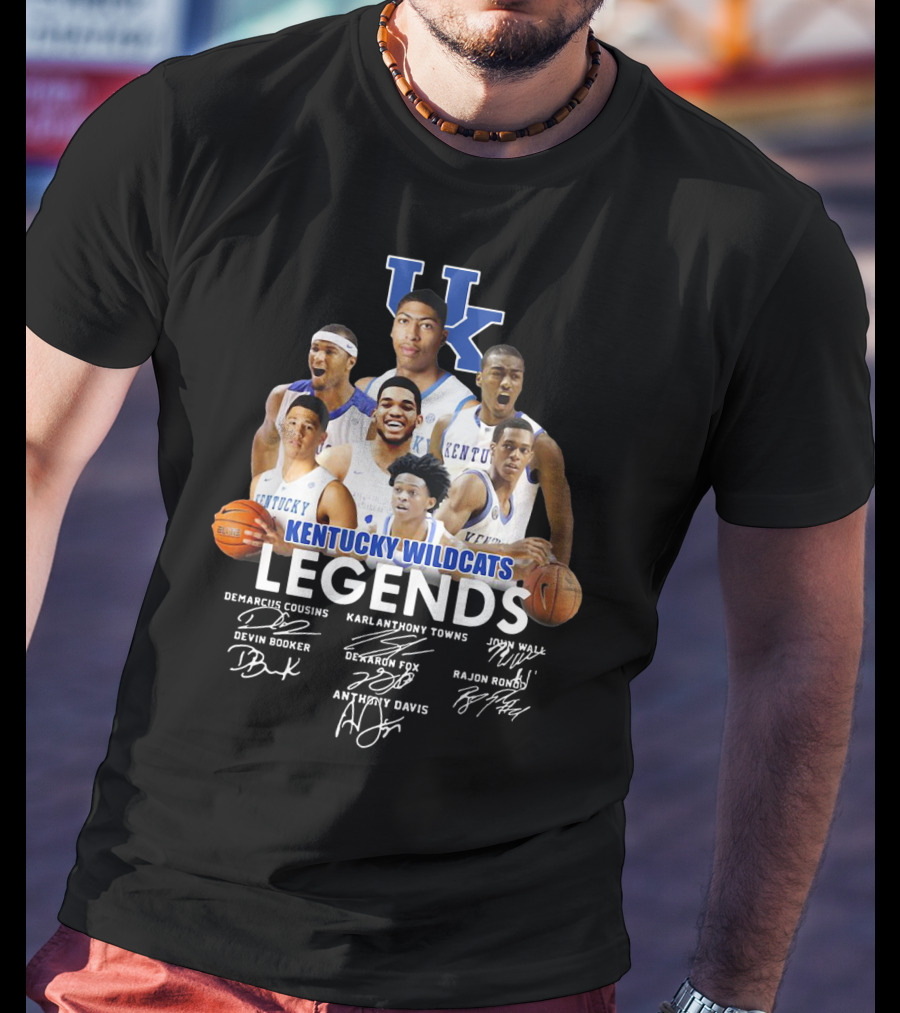 Kentucky Wildcats Legends Demarcus Cousins Karl Anthony Towns John Wall Devin Booker De'aaron Fox Rajon Rondo Anthony Davis T-Shirt