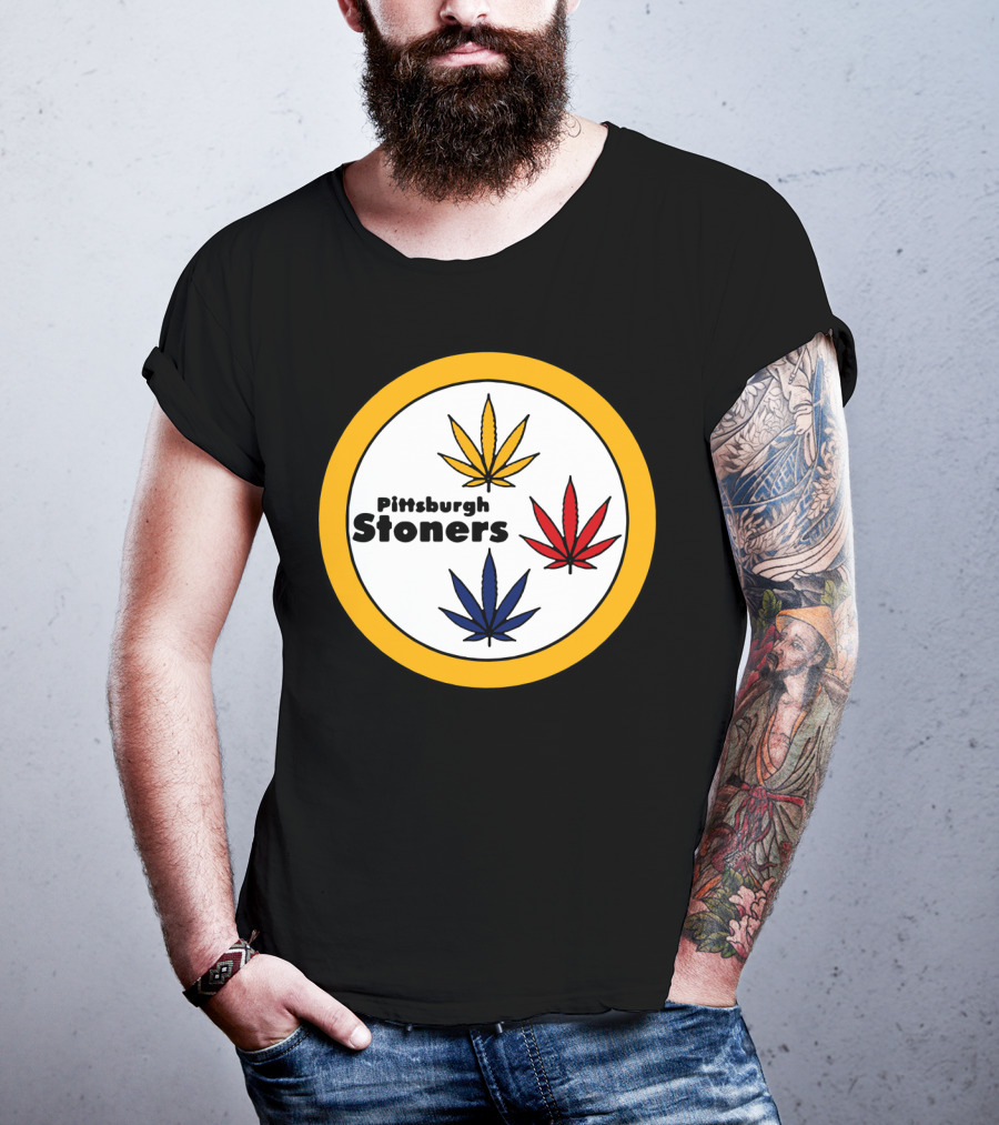 Pittsburgh Stoners Weed Leaves Steelers Colors T-Shirt
