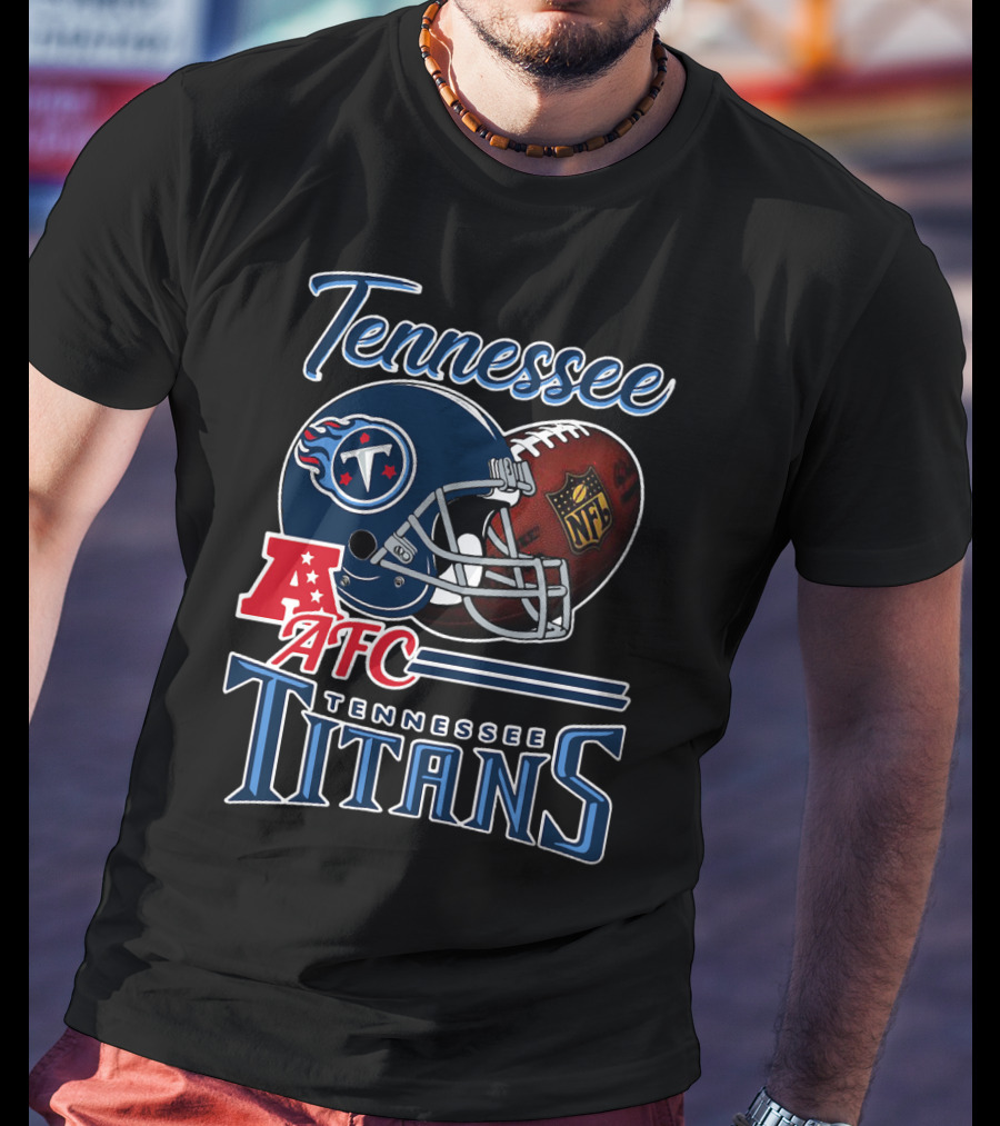 Tennessee Titans Afc Nfl Football Helmet T-Shirt