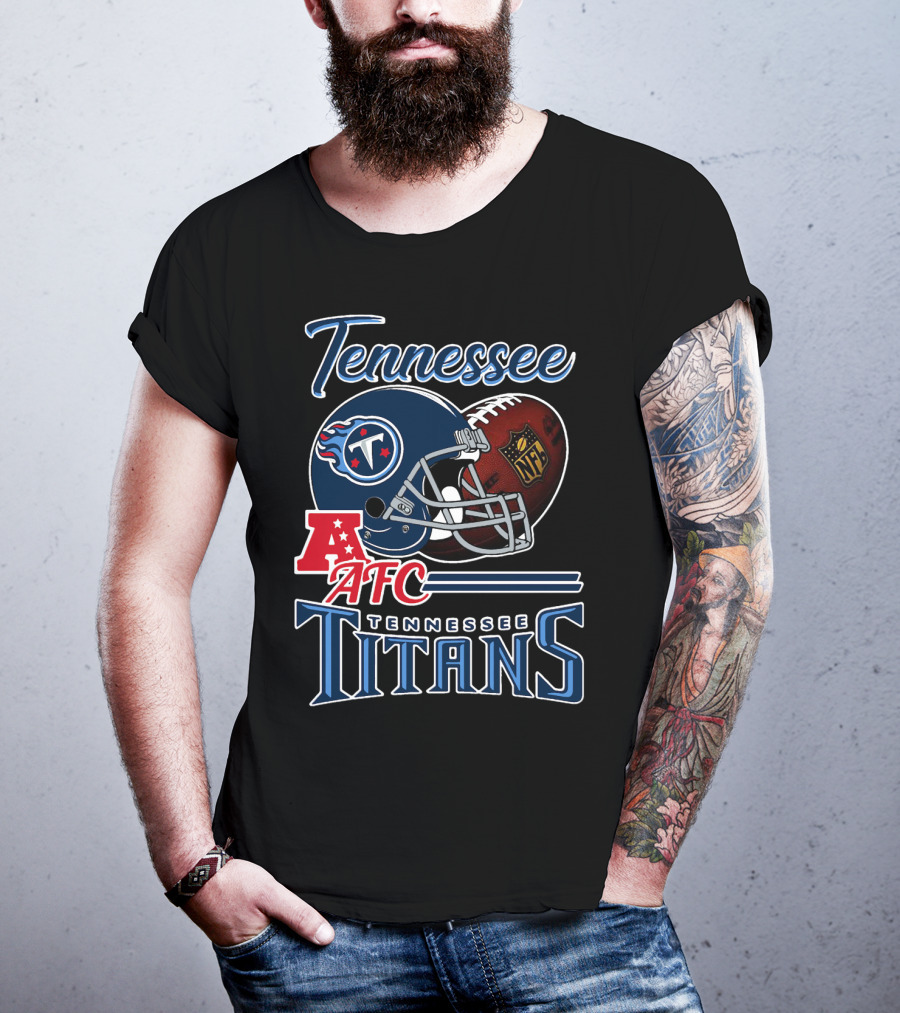 Tennessee Titans Afc Nfl Football Helmet T-Shirt