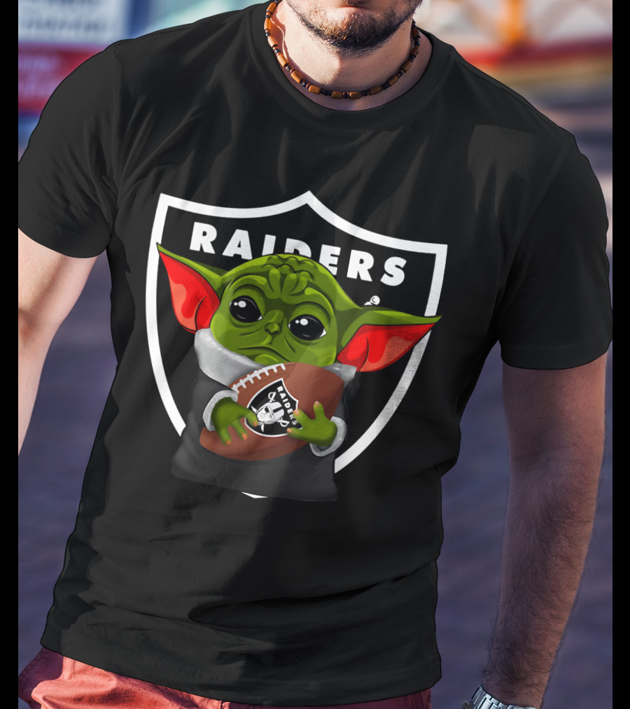Raiders Baby Yoda Oakland Football Fan T-Shirt