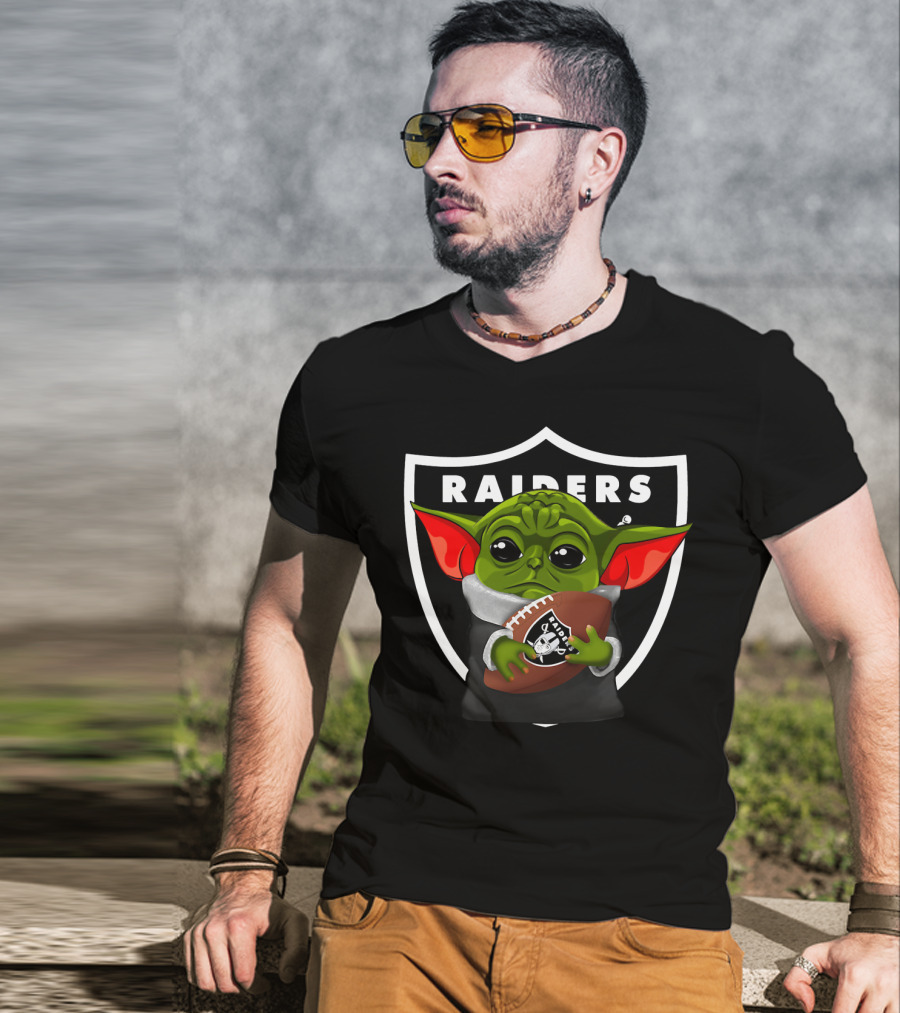 Raiders Baby Yoda Oakland Football Fan T-Shirt