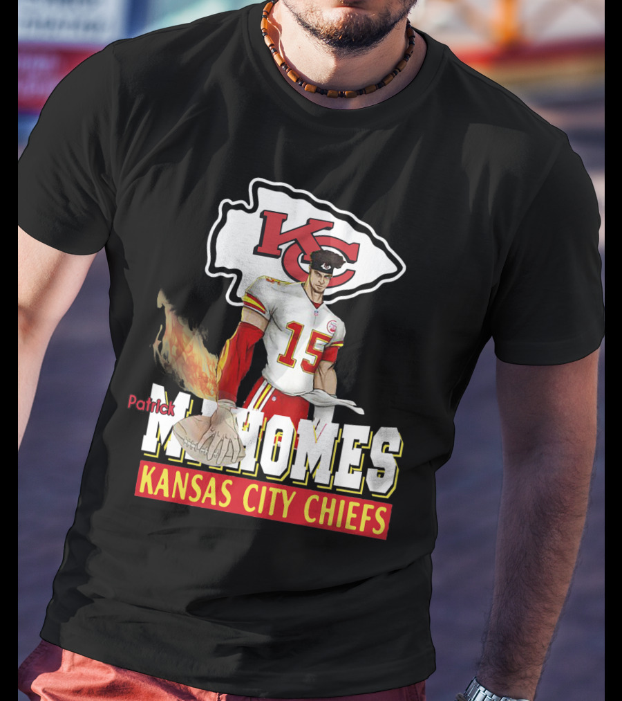 Patrick Mahomes Kc Kansas City Chiefs Football Flame T-Shirt