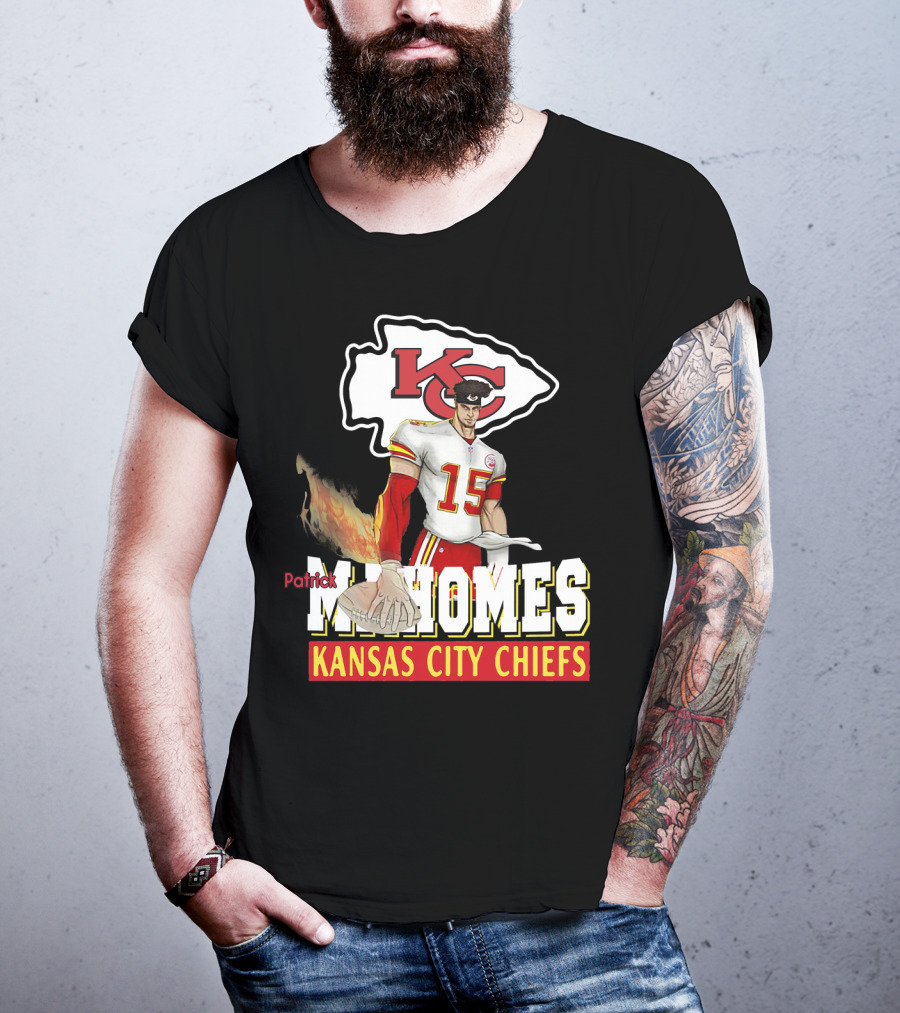 Patrick Mahomes Kc Kansas City Chiefs Football Flame T-Shirt