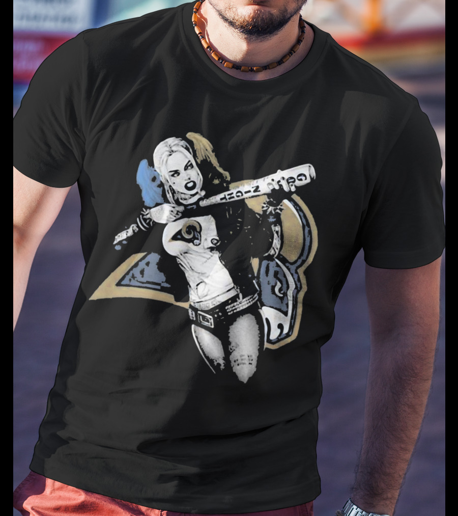 Dc Harley Quinn Rams Bat Villain Crossover T-Shirt