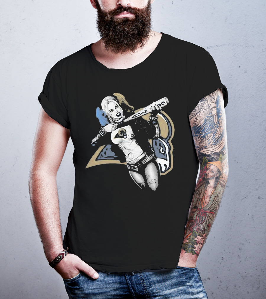Dc Harley Quinn Rams Bat Villain Crossover T-Shirt