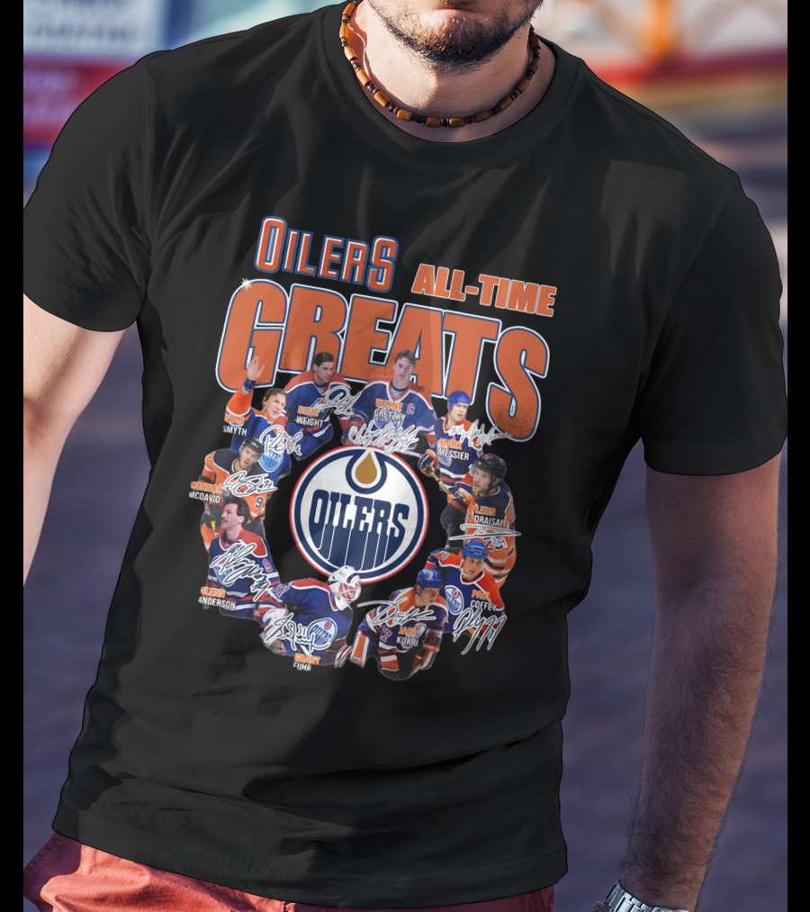 Oilers All Time Greats Wayne Gretzky Edmonton Legends Coffey Messier Kurri T-Shirt