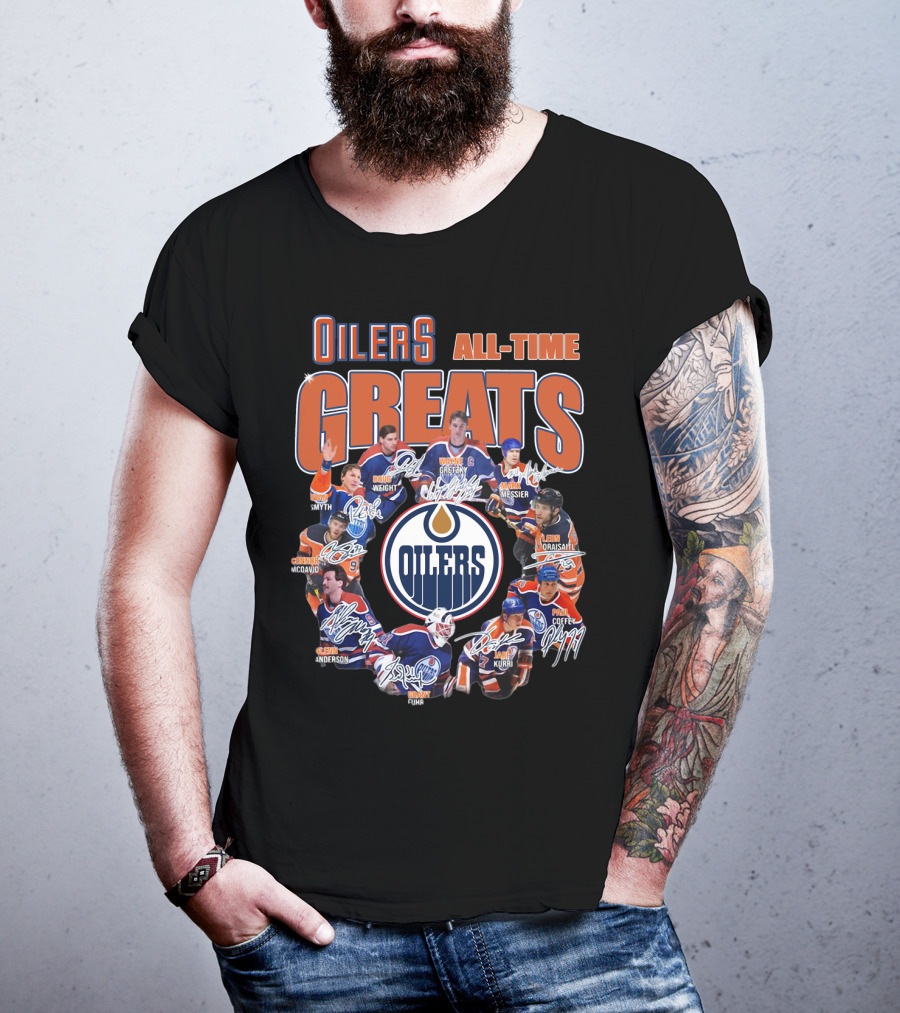 Oilers All Time Greats Wayne Gretzky Edmonton Legends Coffey Messier Kurri T-Shirt