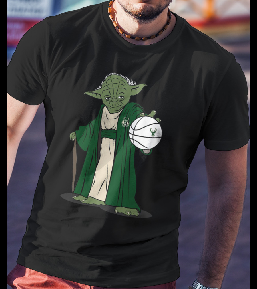 Master Yoda Milwaukee Bucks Basketball Jedi T-Shirt