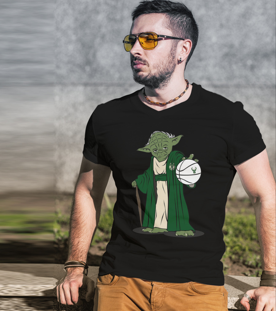 Master Yoda Milwaukee Bucks Basketball Jedi T-Shirt