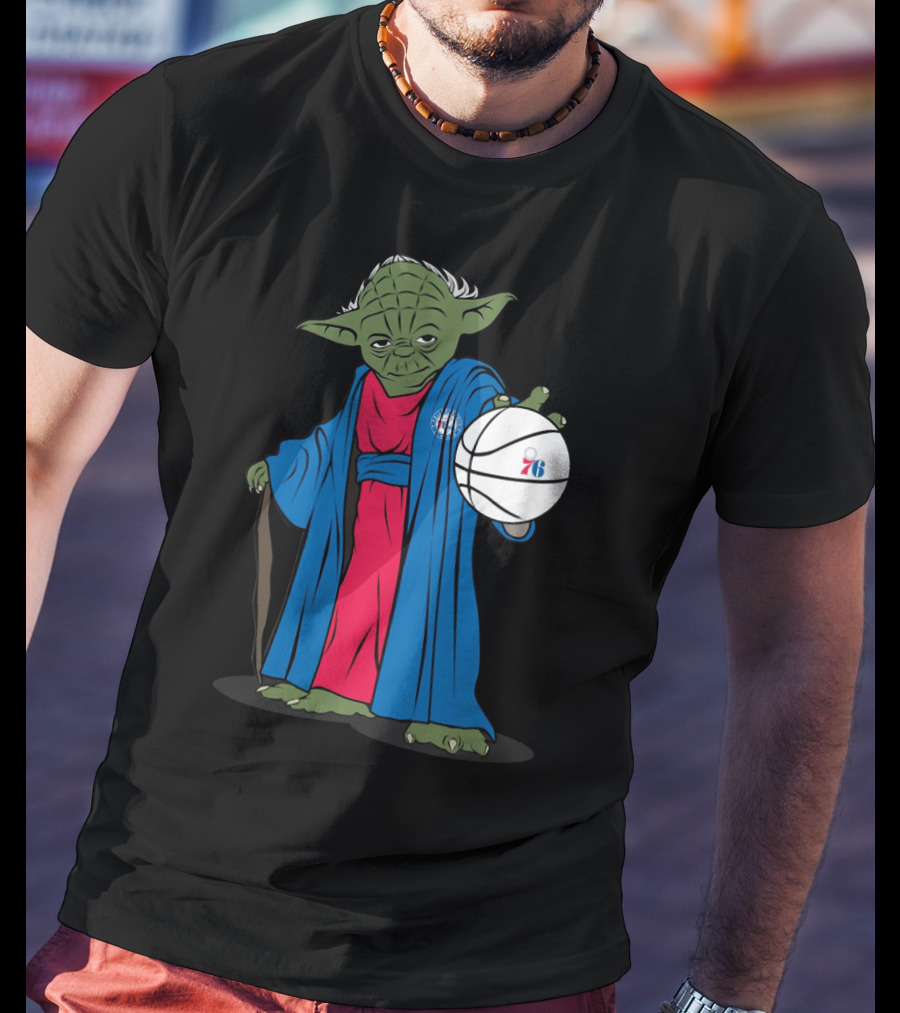 Master Yoda Philadelphia 76Ers Star Wars NBA Crossover T-Shirt