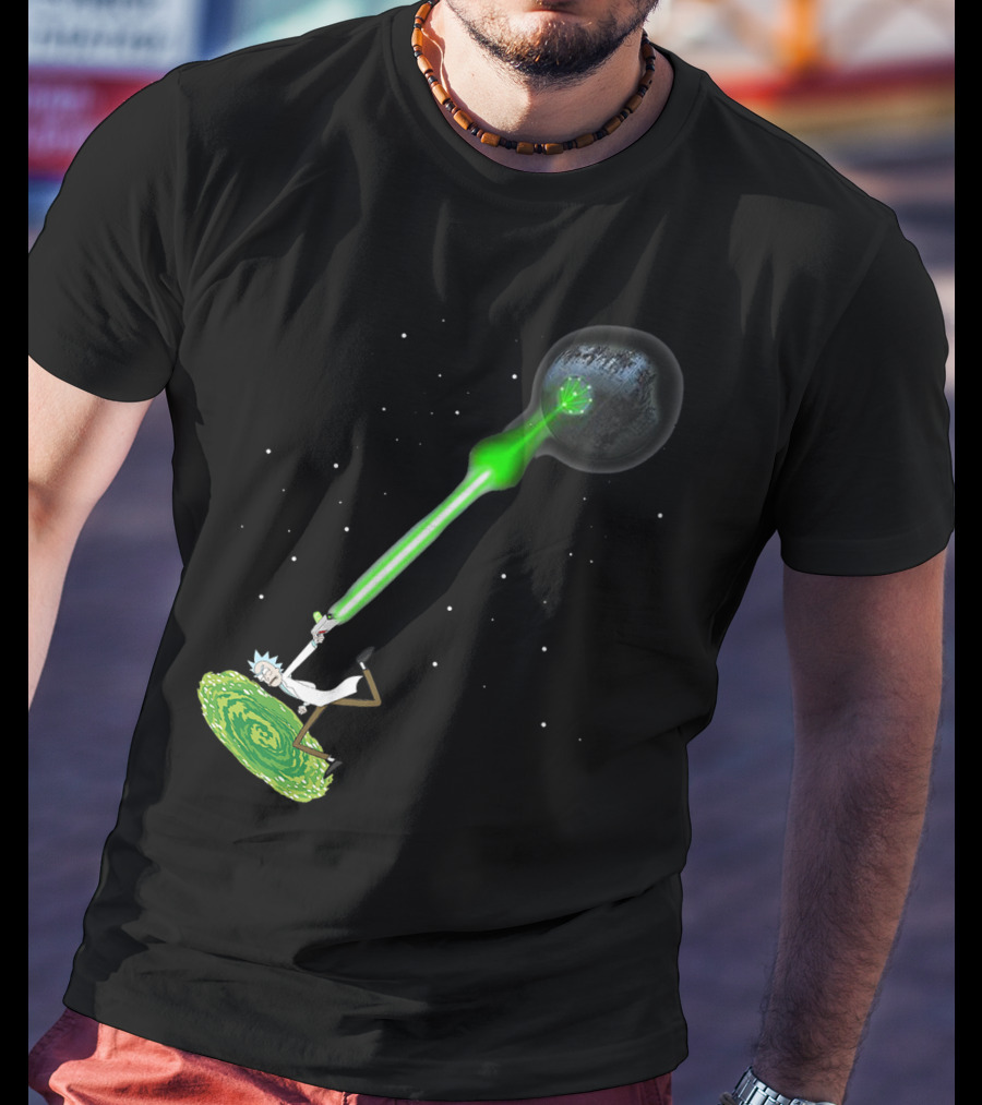 Rick Sanchez Kamehameha Death Star T-Shirt