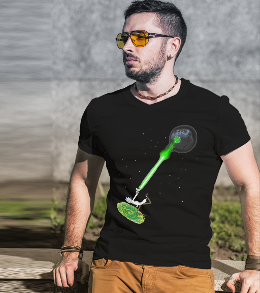 Rick Sanchez Kamehameha Death Star T-Shirt