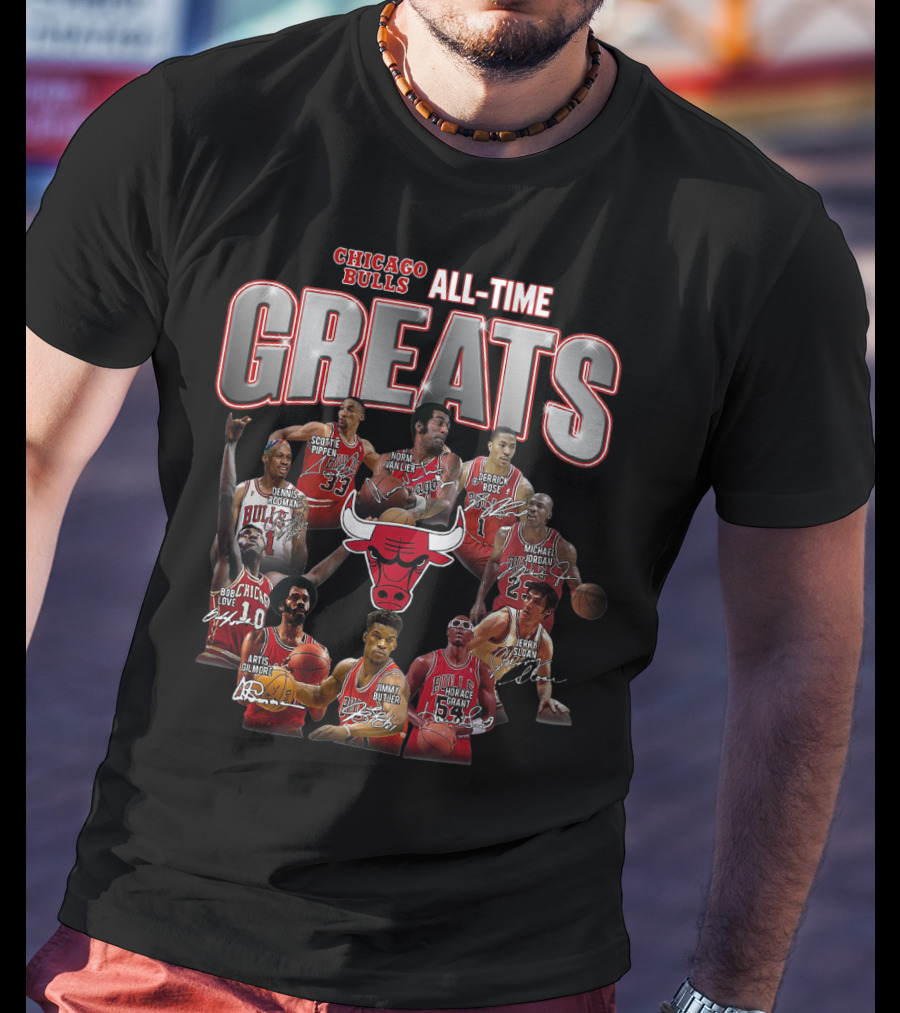 Chicago Bulls All-Time Greats Legends Michael Jordan Scottie Pippen Dennis Rodman Derrick Rose Joakim Noah T-Shirt