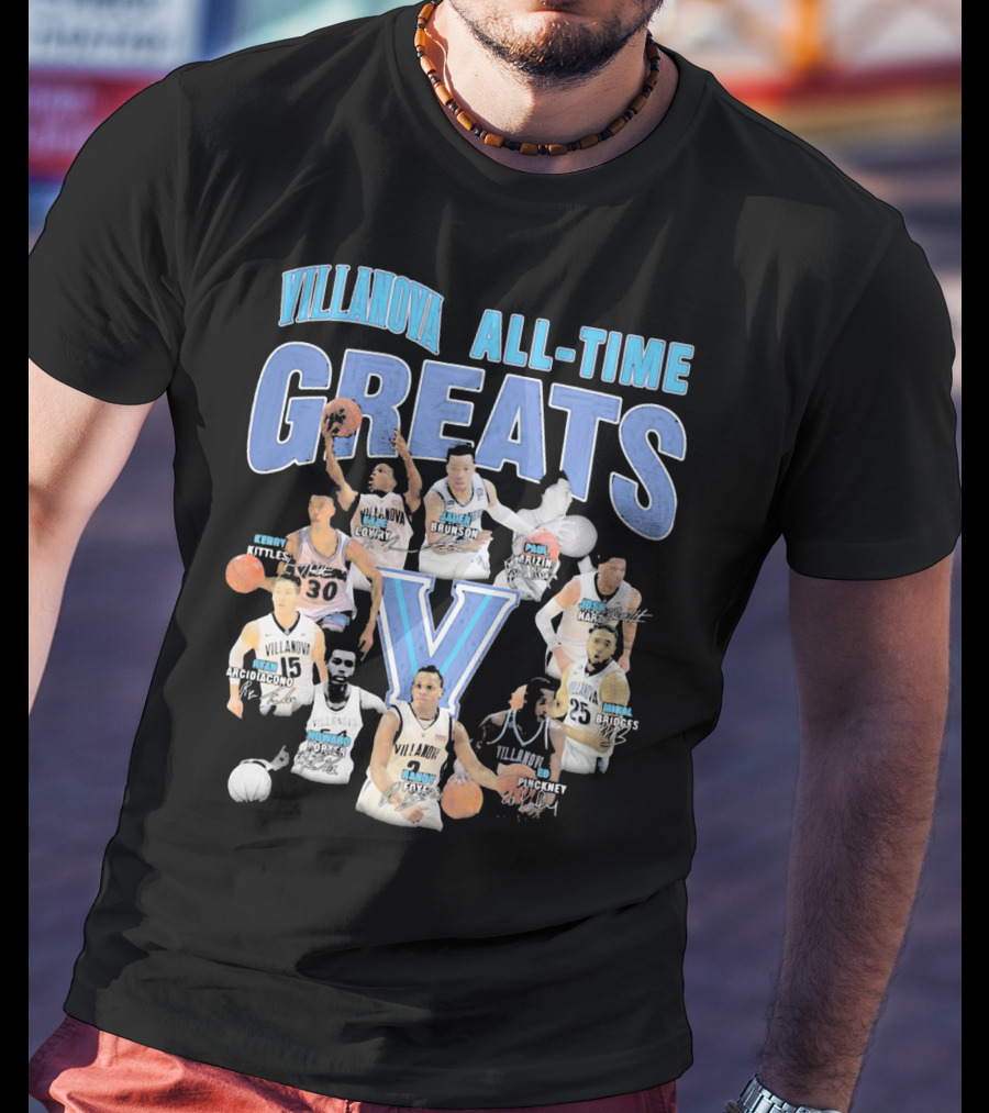 Villanova Wildcats All-Time Greats Basketball Legends T-Shirt