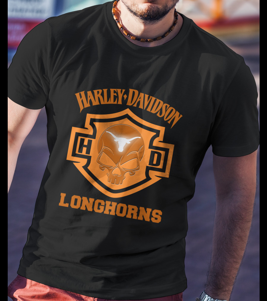 Harley Davidson Hd Longhorns Texas Ncaa Football Fans 127 T-Shirt